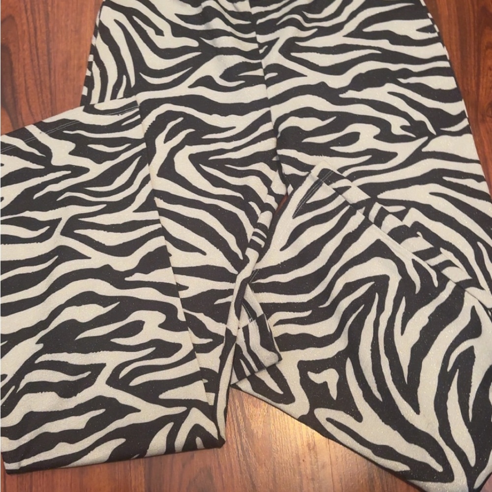 H&M Black and White Animal Print Trousers